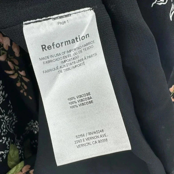 NEW Reformation Besse floral-print georgette slip dress Size 0 B2149 - Picture 5 of 6